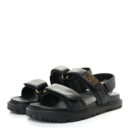 Christian Dior Lambskin Dioract 10mm Sandals 38 Black 3 of 9