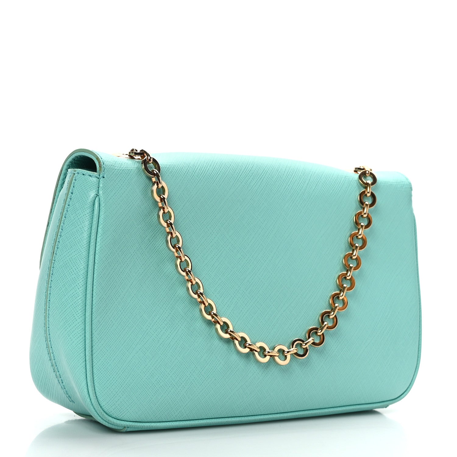 Salvatore Ferragamo Hammered Calfskin Gancini Flap Blue 3 of 9