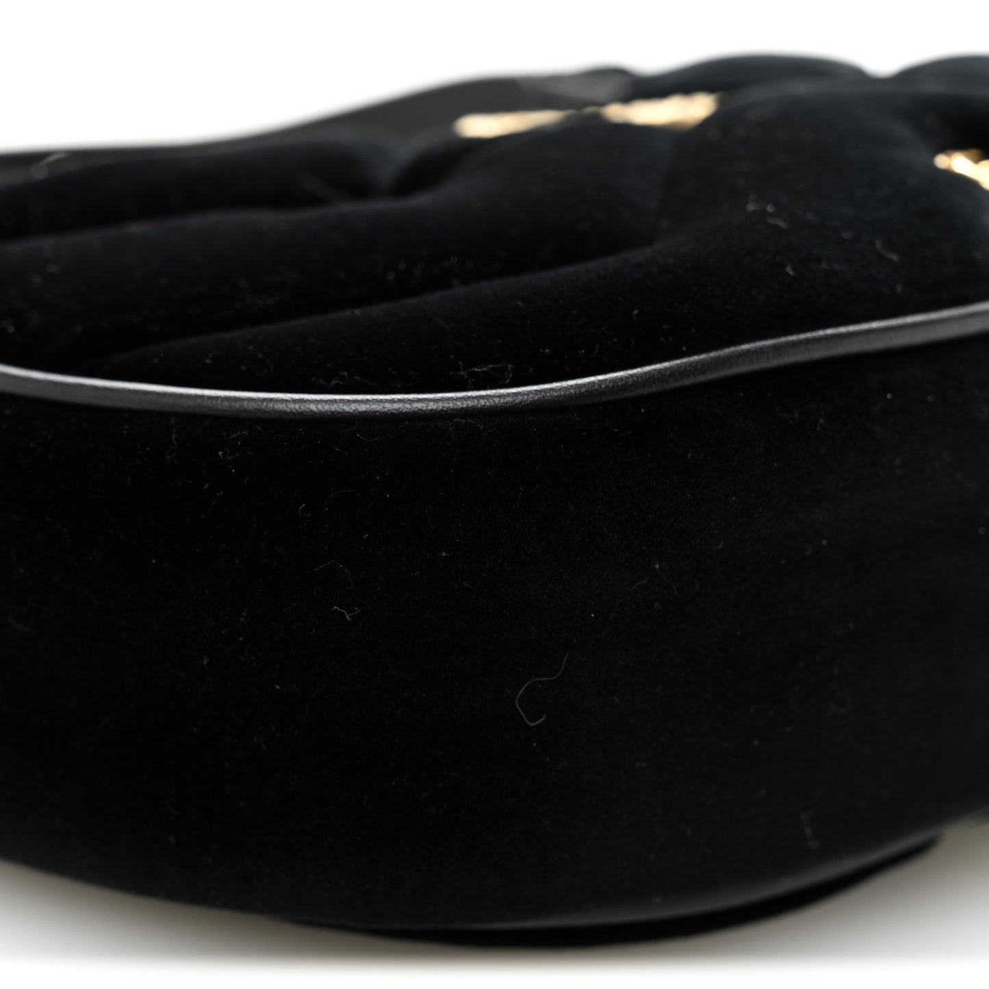 Velvet Matelasse Double G Studs Torchon GG Marmont Half Moon Hobo Black