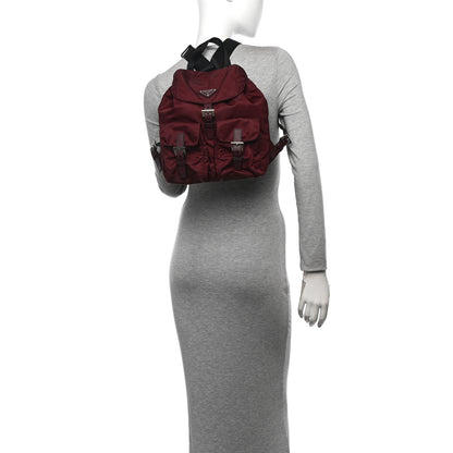 Prada Tessuto Nylon Saffiano Vela Small Backpack Bordeaux 2 of 11