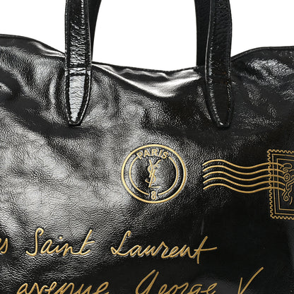 Saint Laurent Textured Patent Y-Mail Tote Black 7 of 9