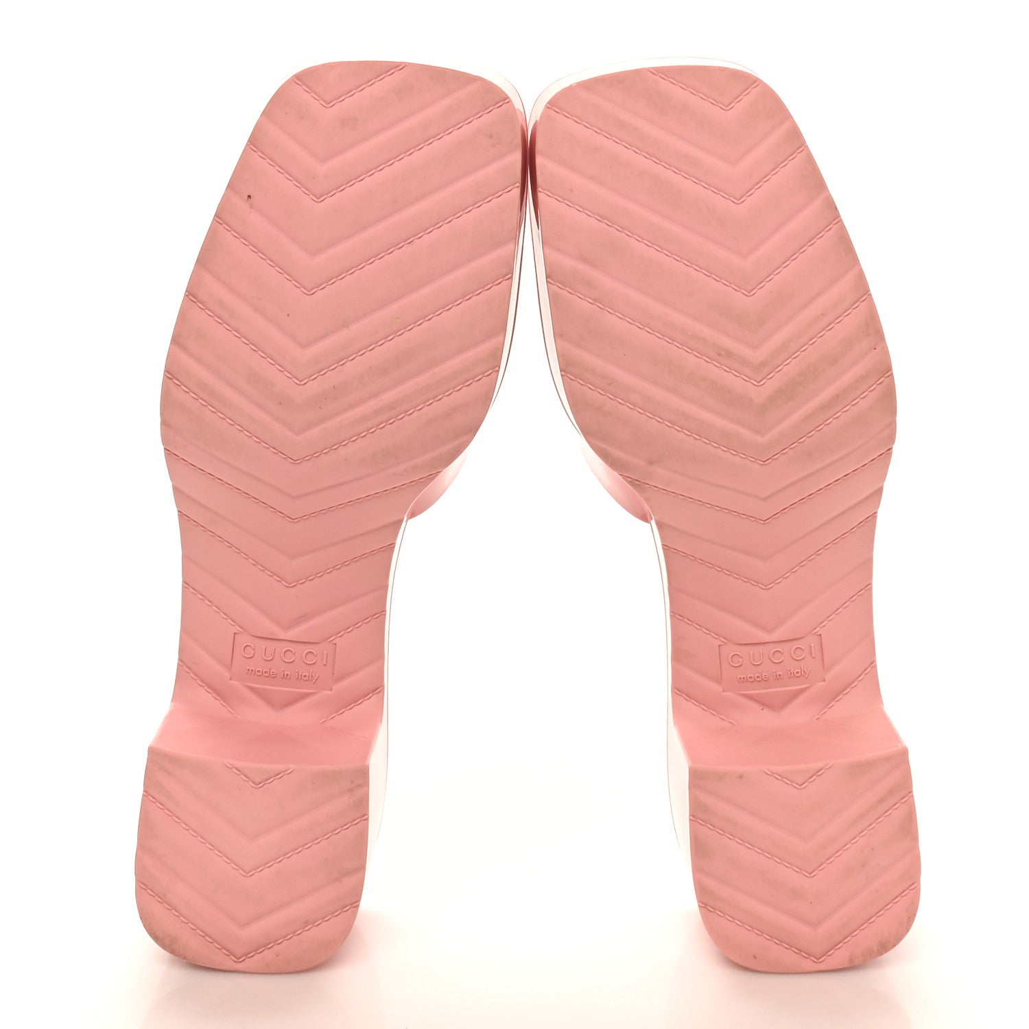 Gucci Rubber Gucci Logo Womens Platform 20/60mm Slide Sandals 38 Wild Rose 6 of 9