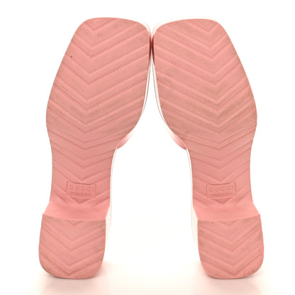 Gucci Rubber Gucci Logo Womens Platform 20/60mm Slide Sandals 38 Wild Rose 6 of 9