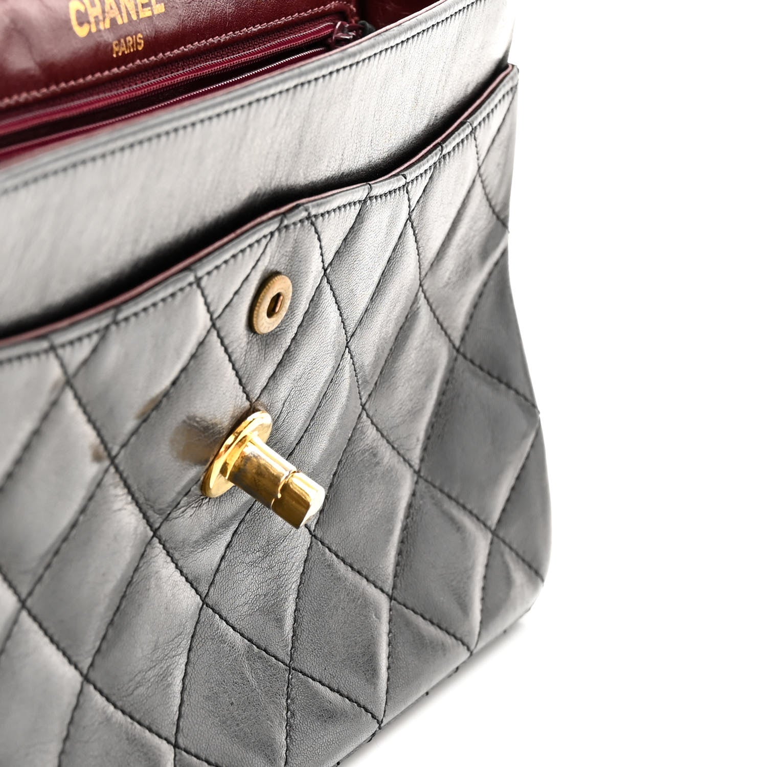 Chanel Lambskin Quilted Medium Single Flap Black 15 of 20