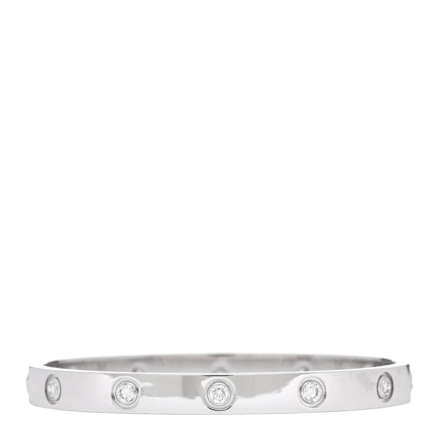 18K White Gold 10 Diamond LOVE Bracelet 16