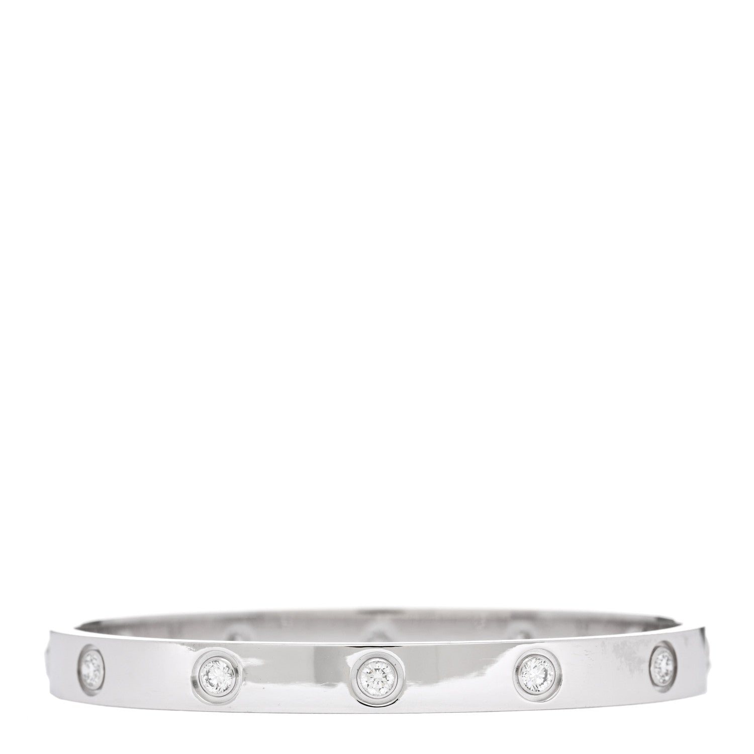Cartier 18K White Gold 10 Diamond LOVE Bracelet 16 2 of 5