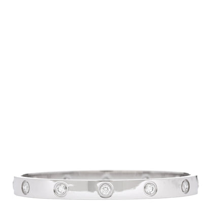 Cartier 18K White Gold 10 Diamond LOVE Bracelet 16 2 of 5