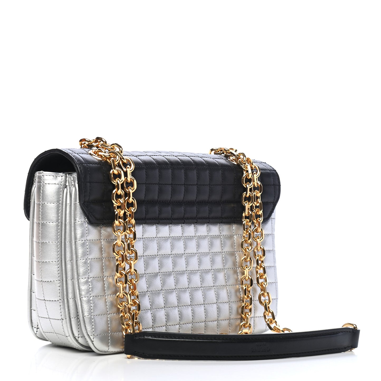Calfskin Quilted Medium C Bag Black White