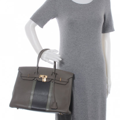 Hermes Taurillon Clemence Lizard Club Birkin 35 Etain Graphite 2 of 10
