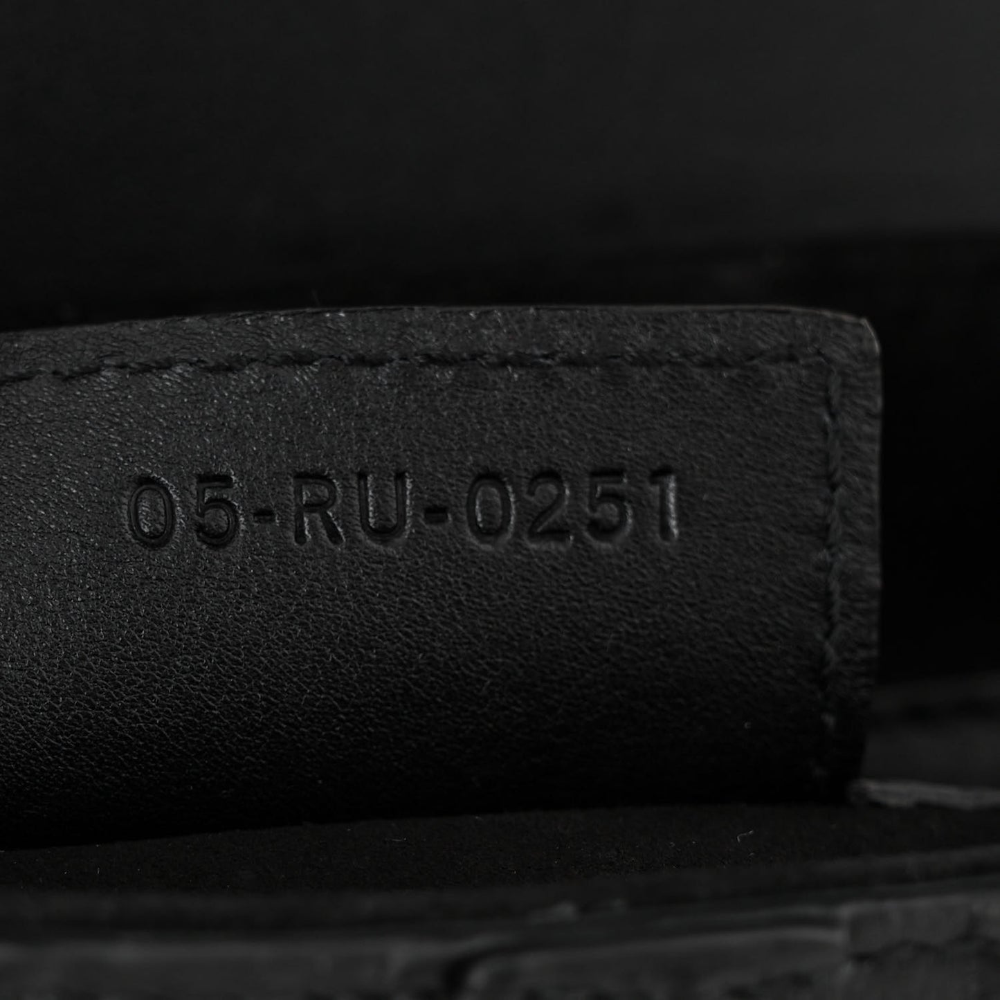 Calfskin Embossed Oblique Saddle Bag Black