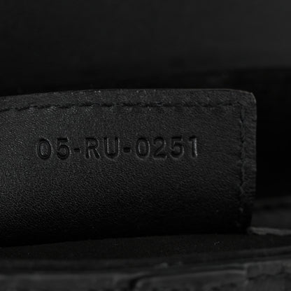 Christian Dior Calfskin Embossed Oblique Saddle Bag Black 7 of 10