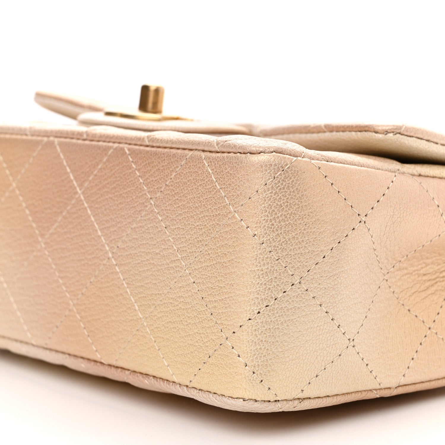 Chanel Metallic Goatskin Quilted Mini Rectangular Flap Gold 9 of 10