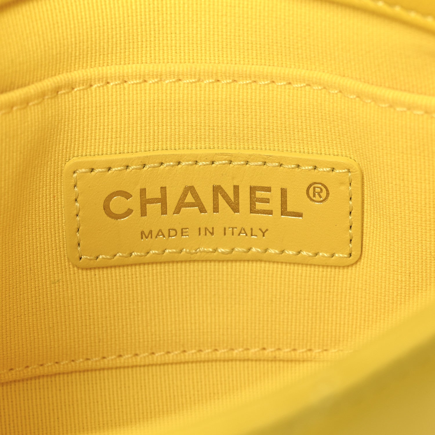 Chanel Lambskin Quilted Mini Lacquered Chain Flap Yellow 6 of 10