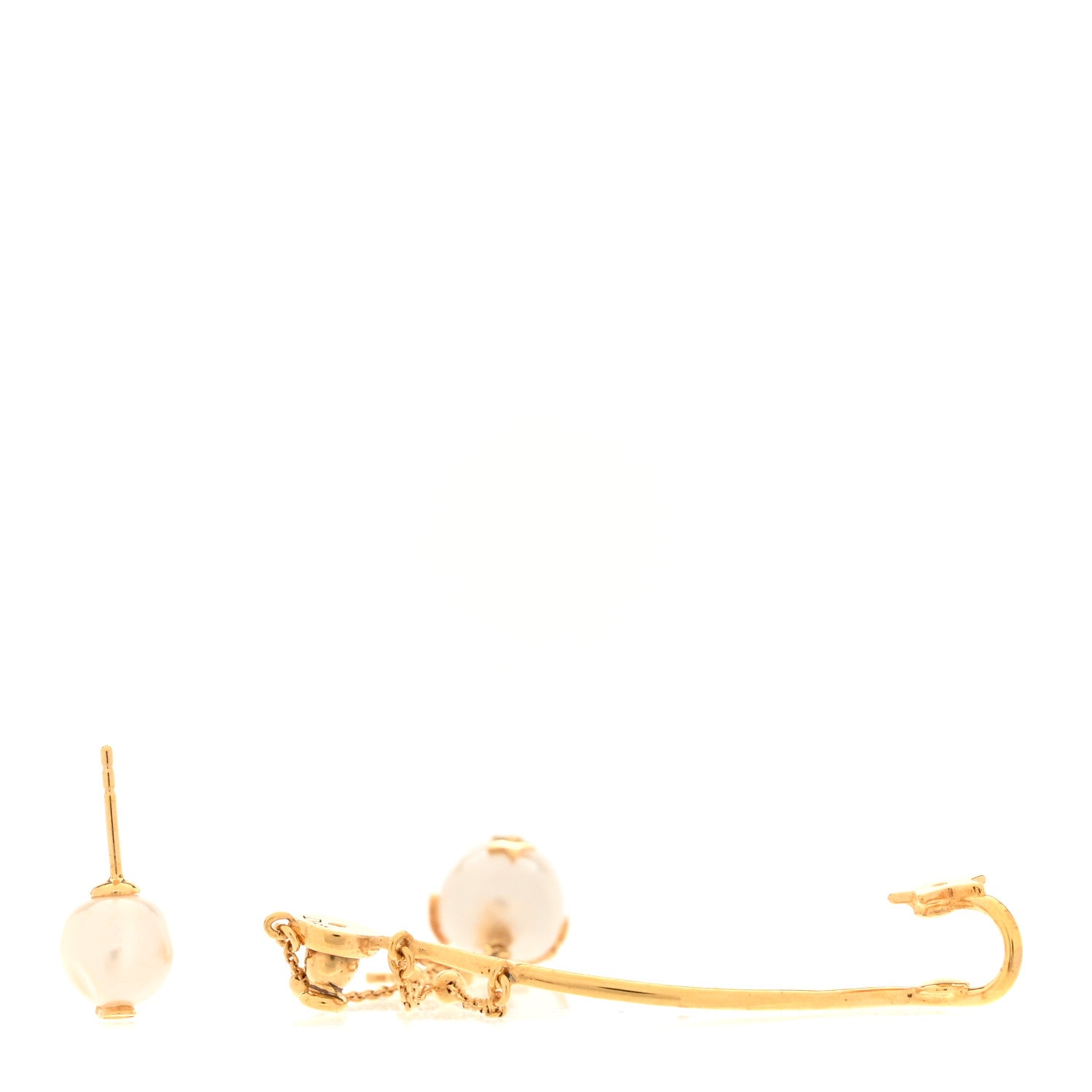 Christian Dior Pearl Perles De Desir Ear Cuff Gold White 3 of 5