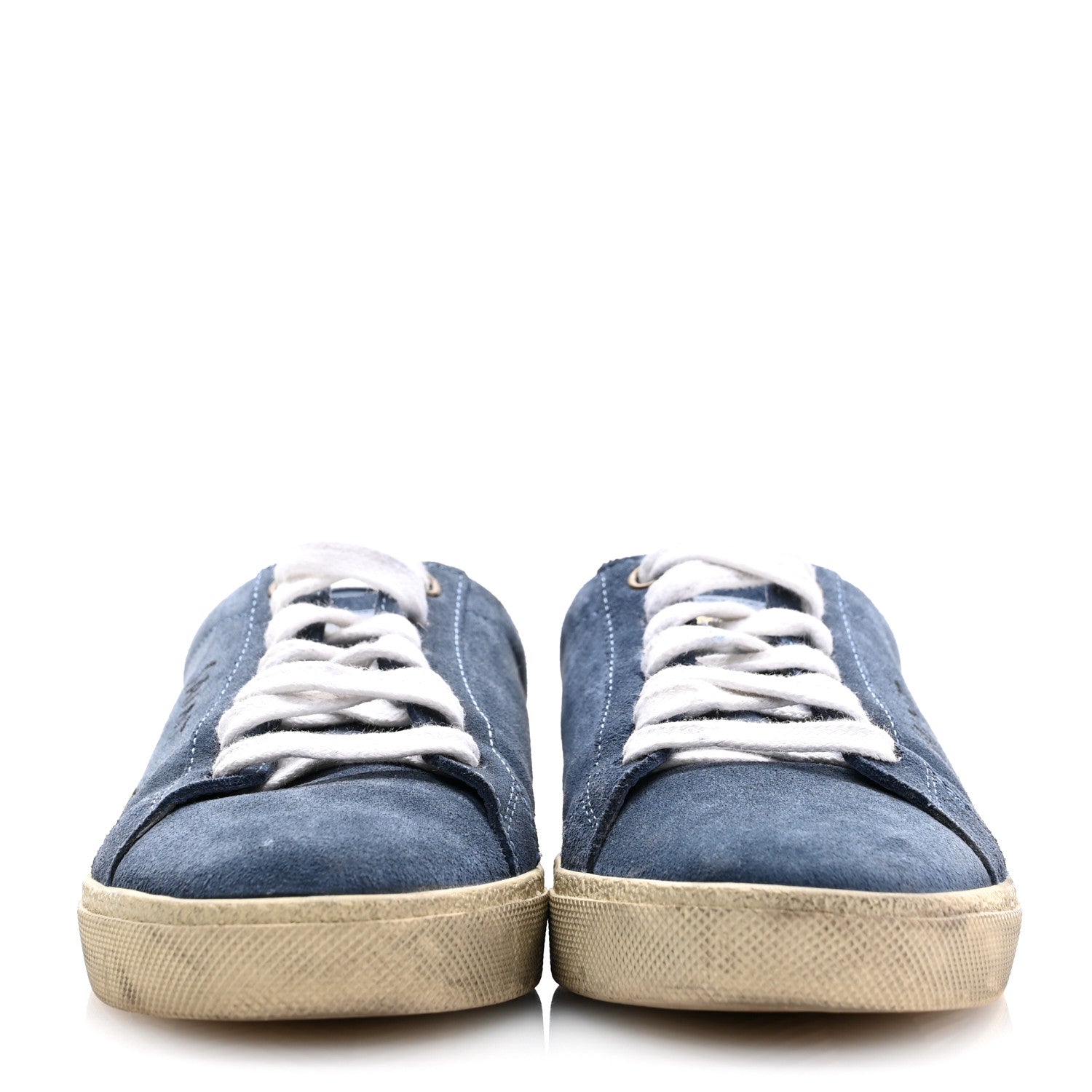 Saint Laurent Distressed Suede Womens Court Classic Sneakers 36 Denim 2 of 9