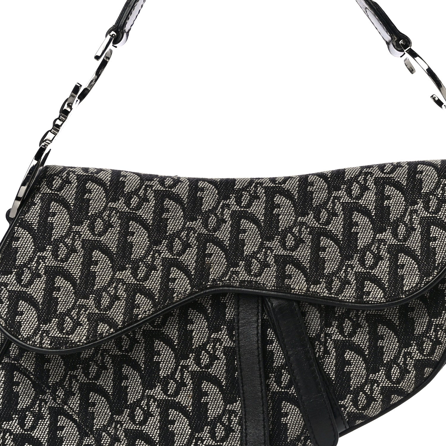 Christian Dior Monogram Saddle Bag Black 8 of 14