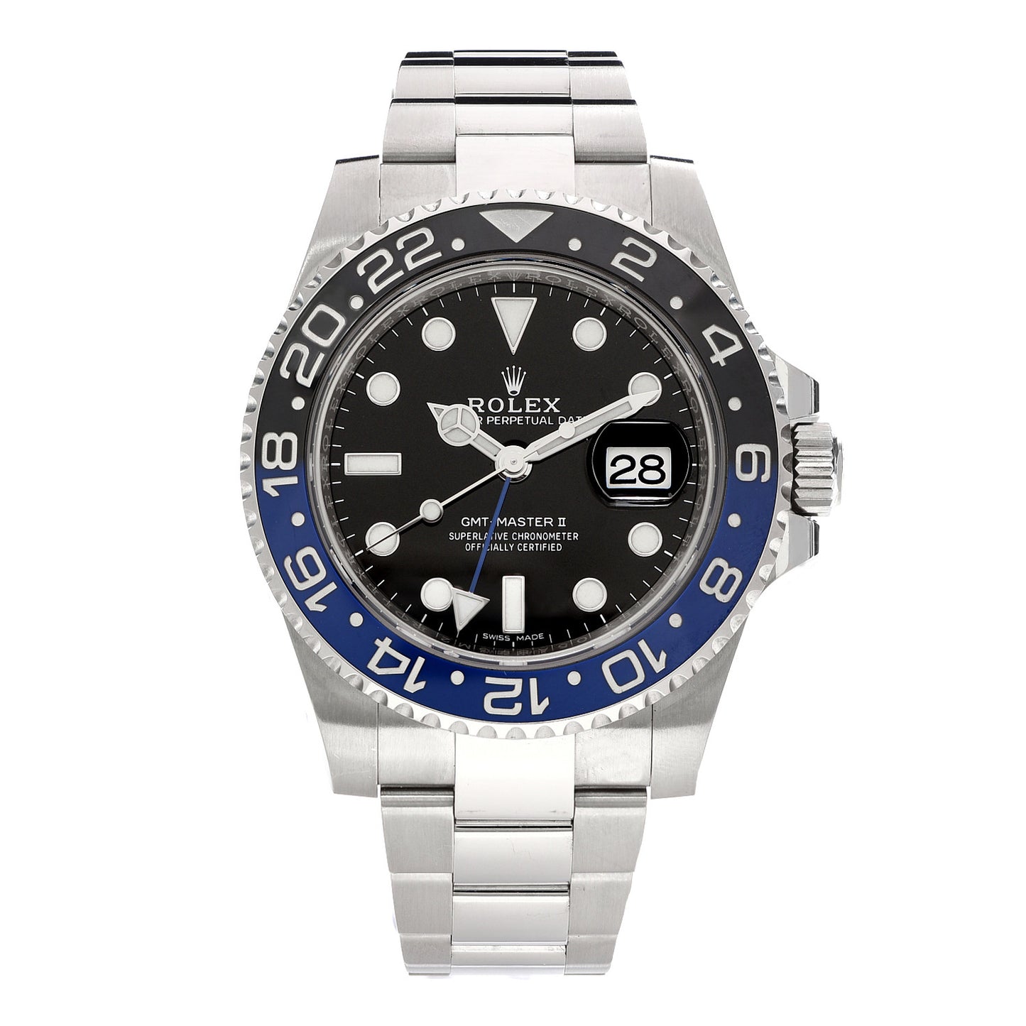 Stainless Steel 40mm Oyster Perpetual Date GMT Master II Batman Watch Black 116710BLNR