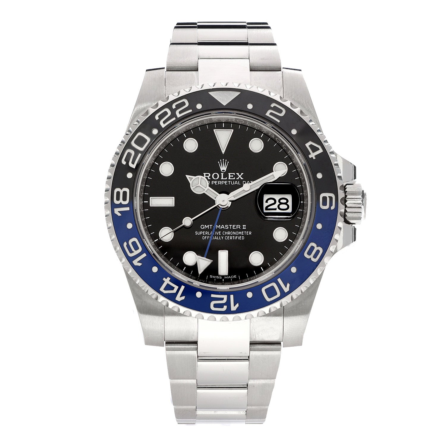 Rolex Stainless Steel 40mm Oyster Perpetual Date GMT Master II Batman Watch Black 116710BLNR 1 of 6