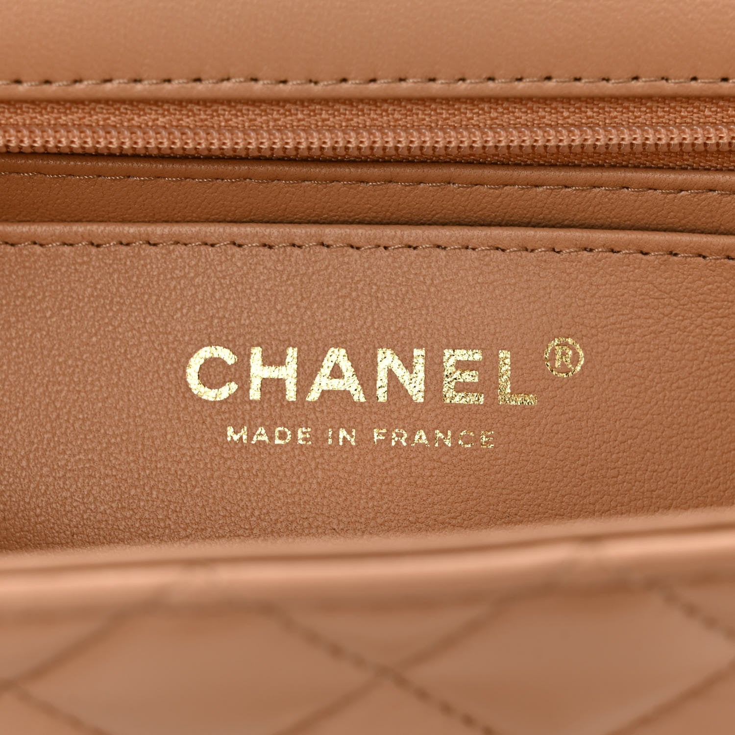 Chanel Lambskin Quilted Mini Top Handle Rectangular Flap Beige 6 of 10