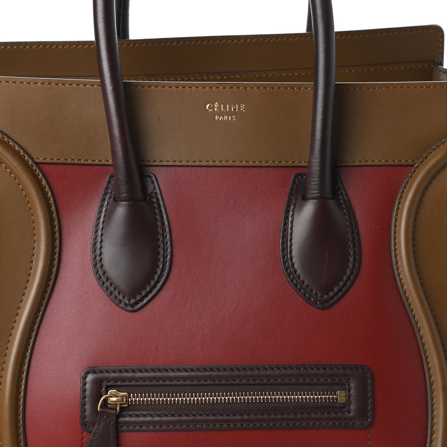 Smooth Calfskin Mini Tri-Color Luggage Rust