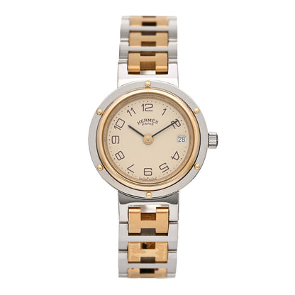 Hermes Stainless Steel 24mm Clipper Quartz Watch Gold 1 of 4
