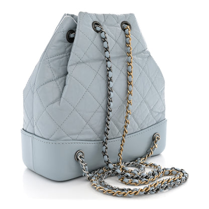 Chanel Aged Calfskin Quilted Small Gabrielle Backpack Light Blue 2 of 10