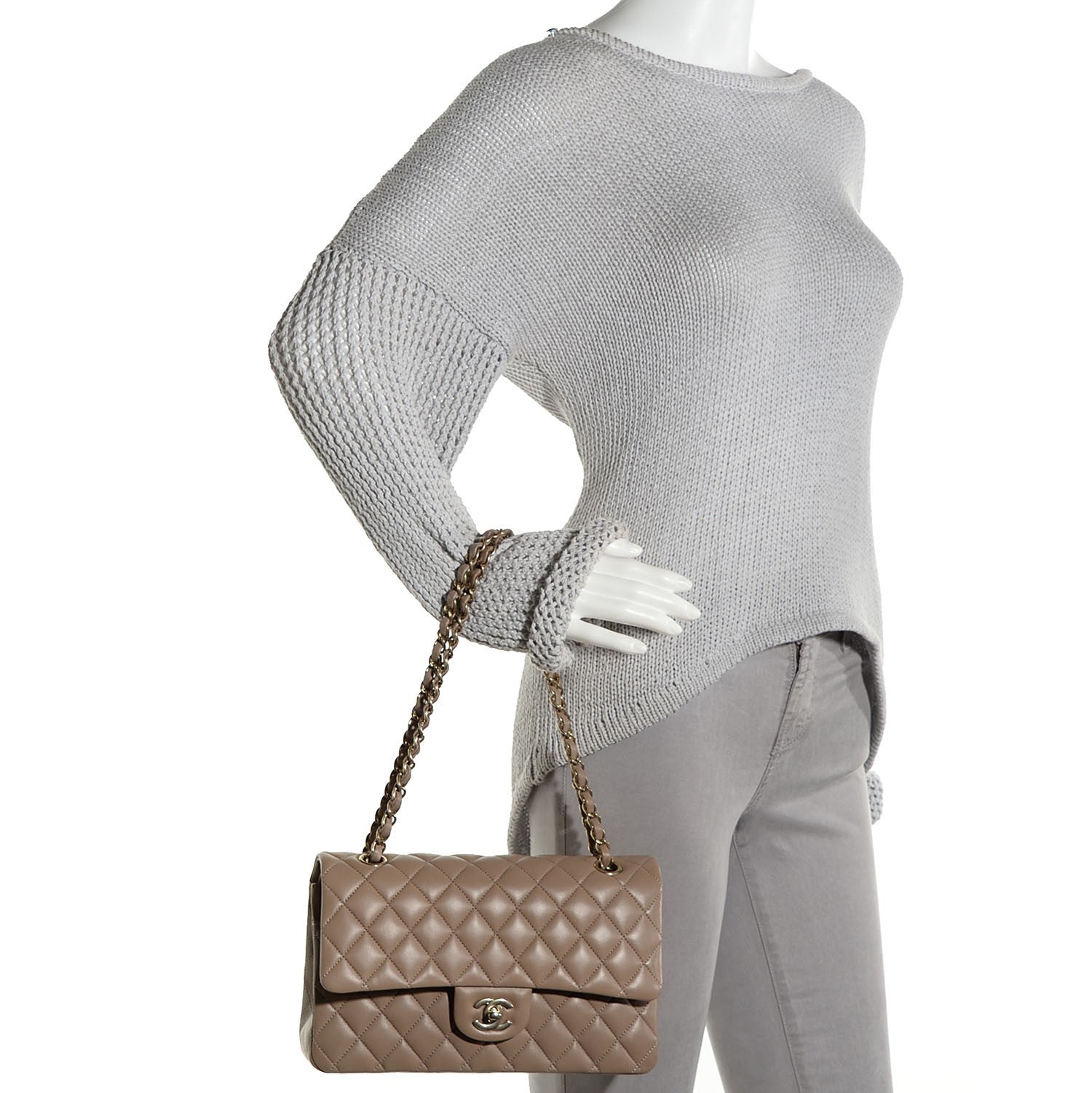 Chanel Lambskin Quilted Medium Double Flap Beige 2 of 7