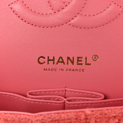 Chanel Tweed Quilted Medium Double Flap Dark Pink 6 of 10