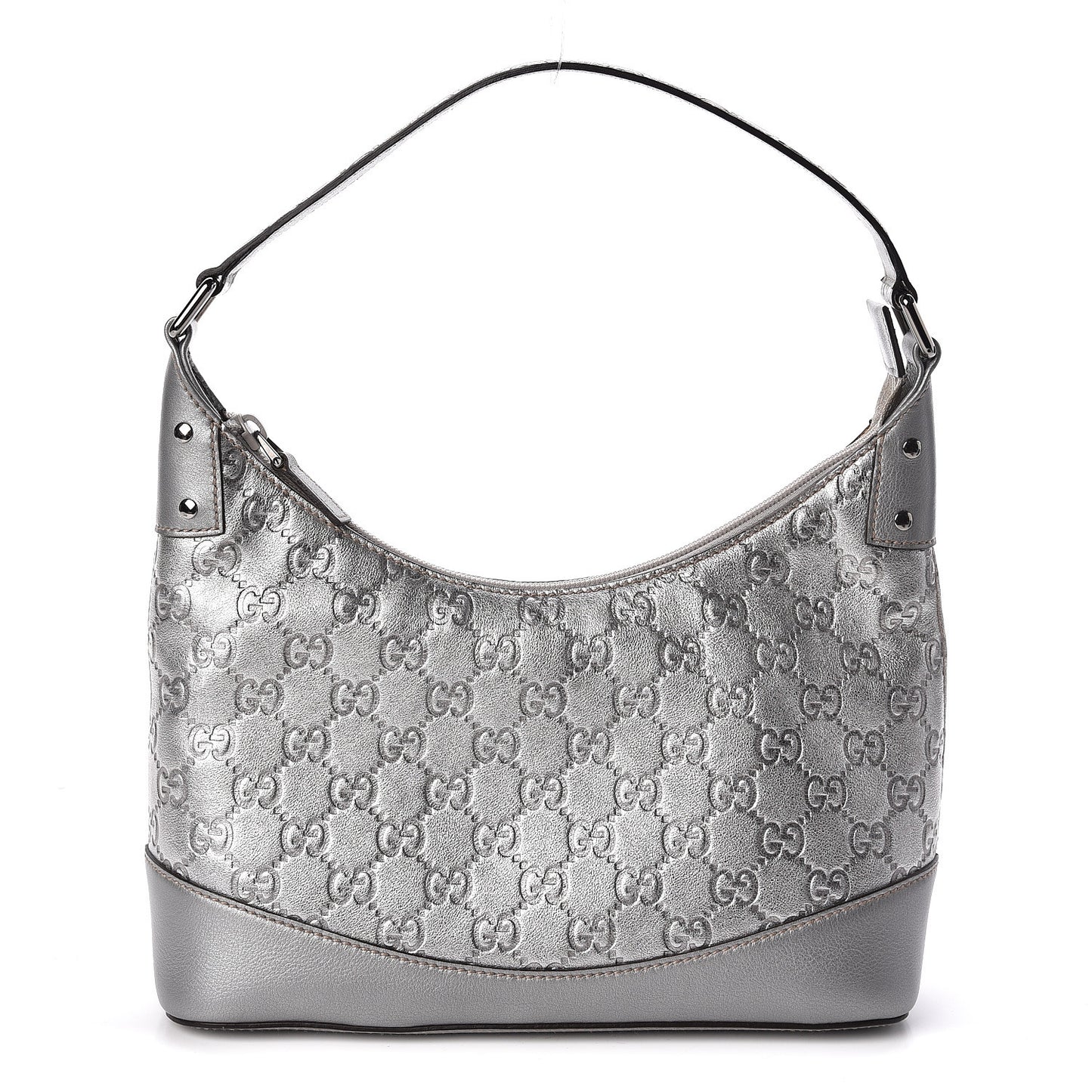 Metallic Guccissima Small Hobo Silver