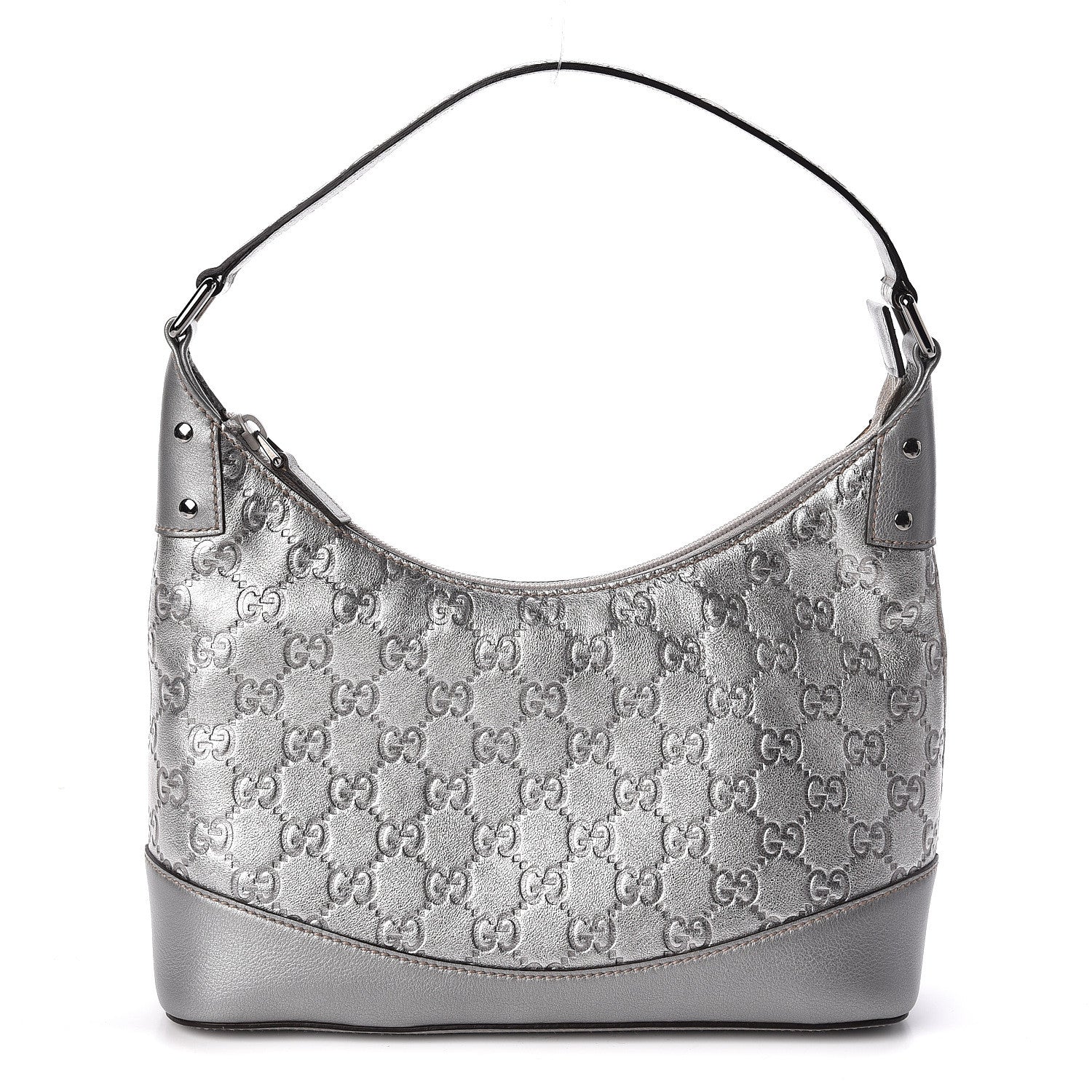 Gucci Metallic Guccissima Small Hobo Silver 1 of 10