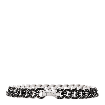 David Yurman Sterling Silver Black Diamond 8mm Curb Chain Bracelet 2 of 3