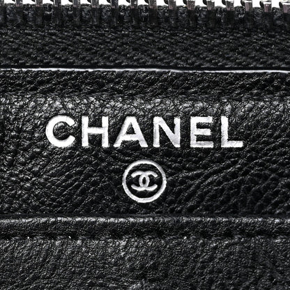 Chanel Calfskin Quilted Boy Chain Large Gusset Zip Around Wallet Black 9 of 15