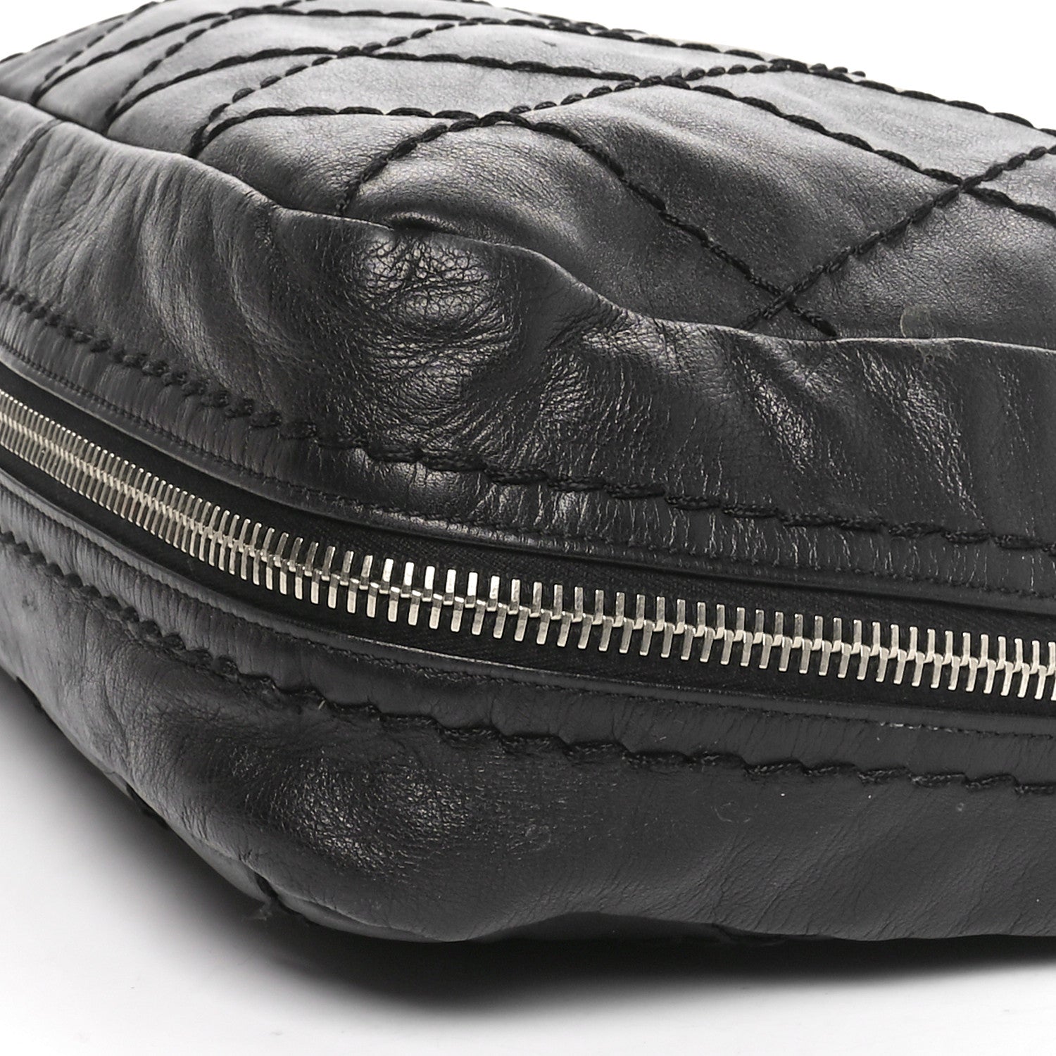 Chanel Lambskin Stitched Expandable Tote Black 10 of 11