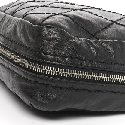 Chanel Lambskin Stitched Expandable Tote Black 10 of 11