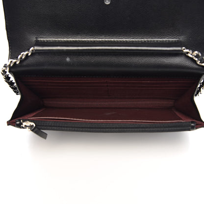 Chanel Caviar Chevron Quilted Wallet On Chain WOC Black 5 of 19