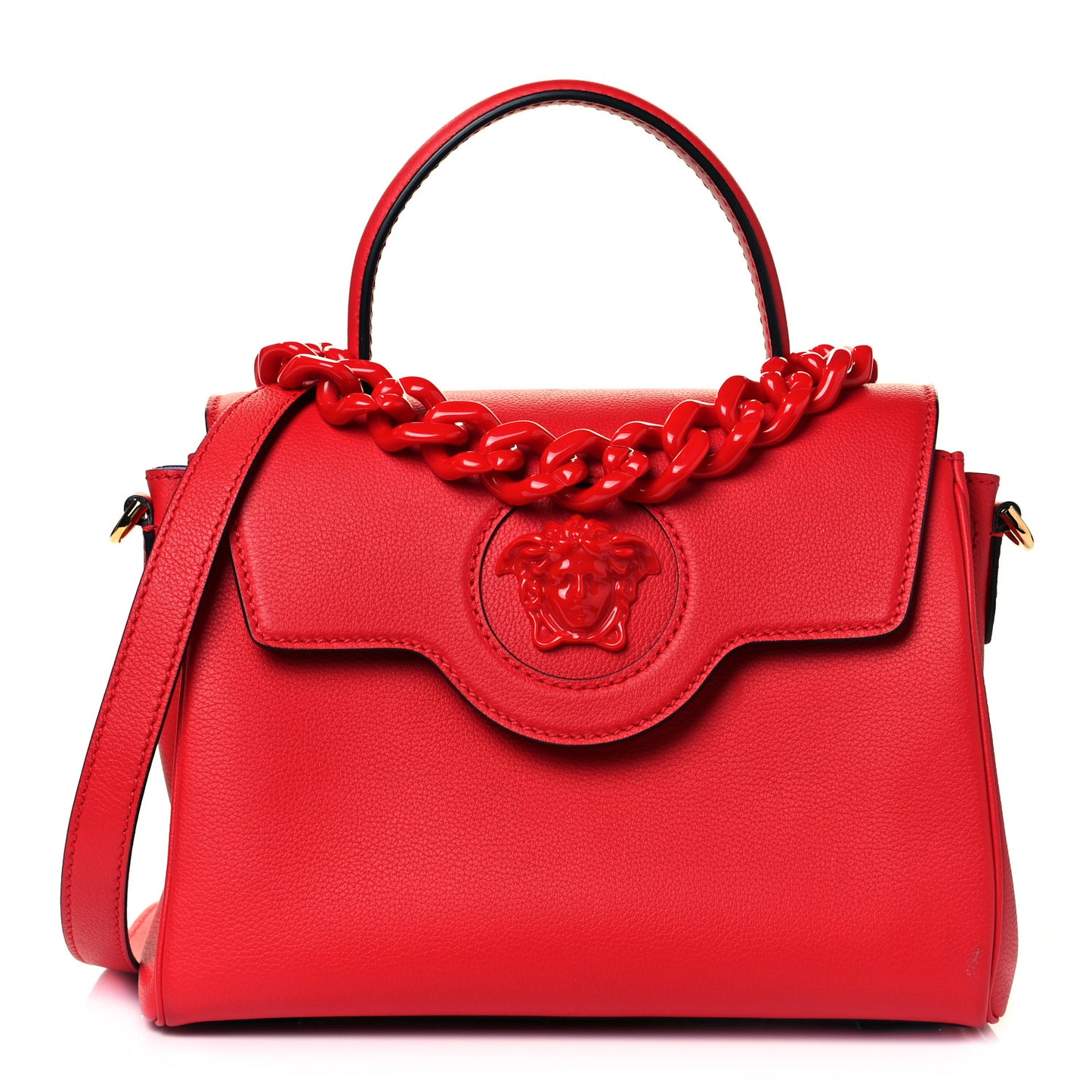 Calfskin Medium La Medusa Top Handle Handbag Red