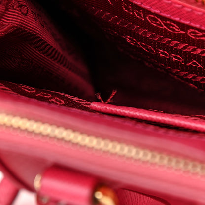 Prada Saffiano Small Galleria Double Zip Tote Peonia 12 of 13