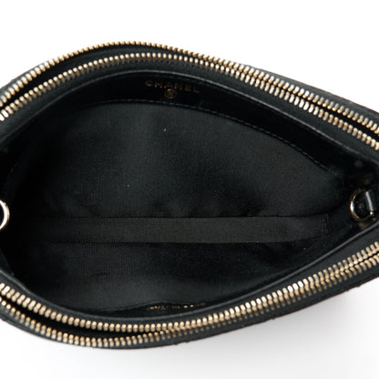 Chanel Lambskin Quilted Pearl Clutch With Chain Black 5 of 13