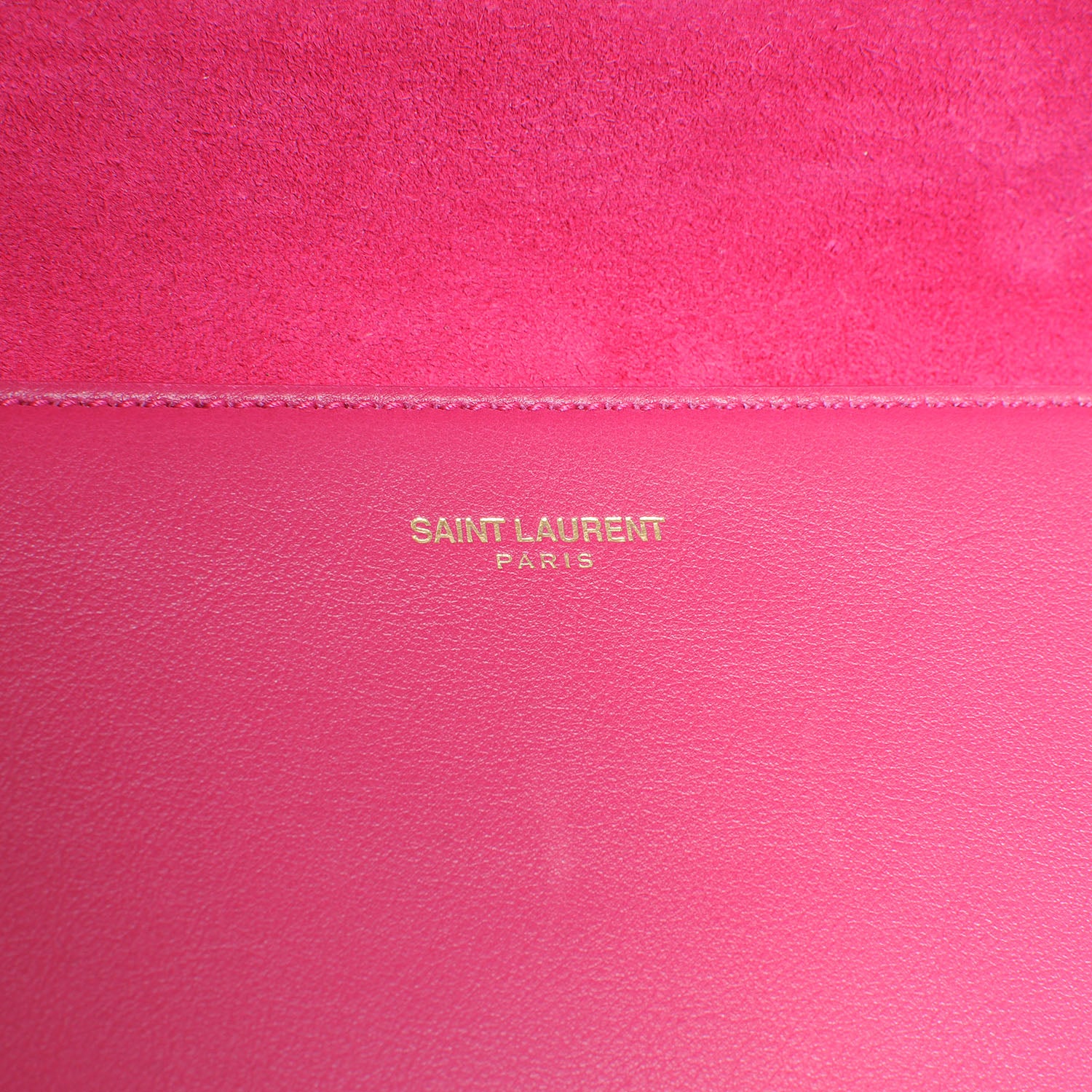 Saint Laurent Leather Classic Y Chyc Clutch Fuchsia 5 of 9
