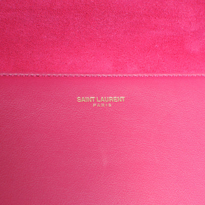 Saint Laurent Leather Classic Y Chyc Clutch Fuchsia 5 of 9