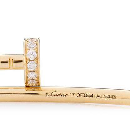 Cartier 18K Yellow Gold Diamond Small Juste Un Clou Bracelet 17 3 of 4