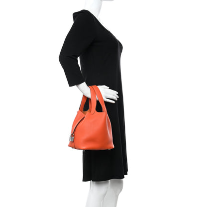 Hermes Taurillon Clemence Picotin Lock 18 PM Orange 2 of 11