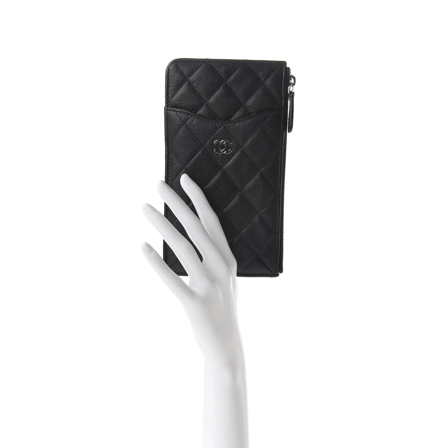 Chanel Caviar Quilted Classic Flat Wallet Pouch Black 2 of 7