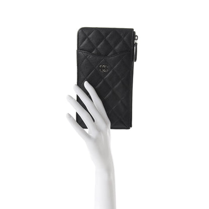 Chanel Caviar Quilted Classic Flat Wallet Pouch Black 2 of 7