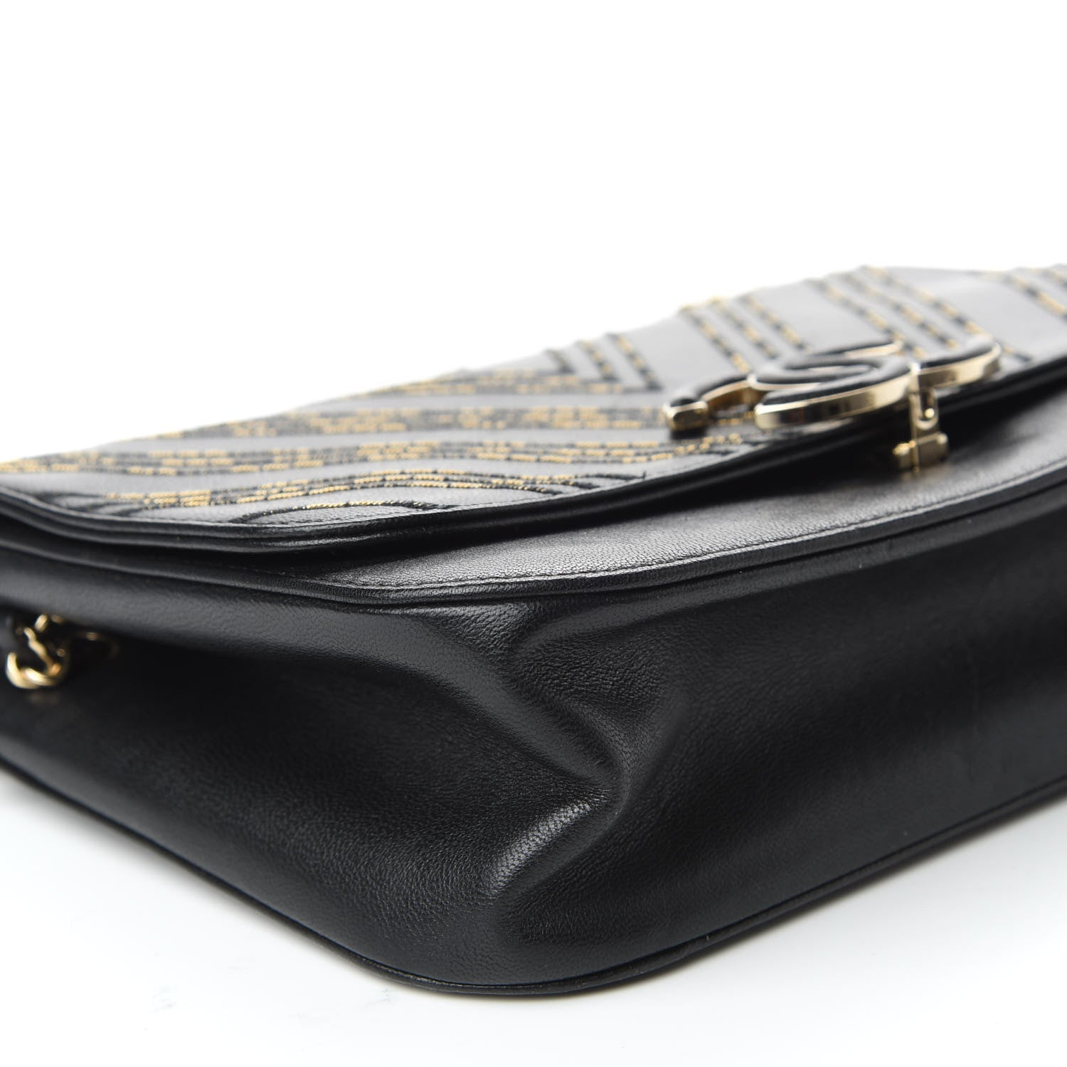 Chanel Sheepskin Chain CC Subtle Flap Black 6 of 10