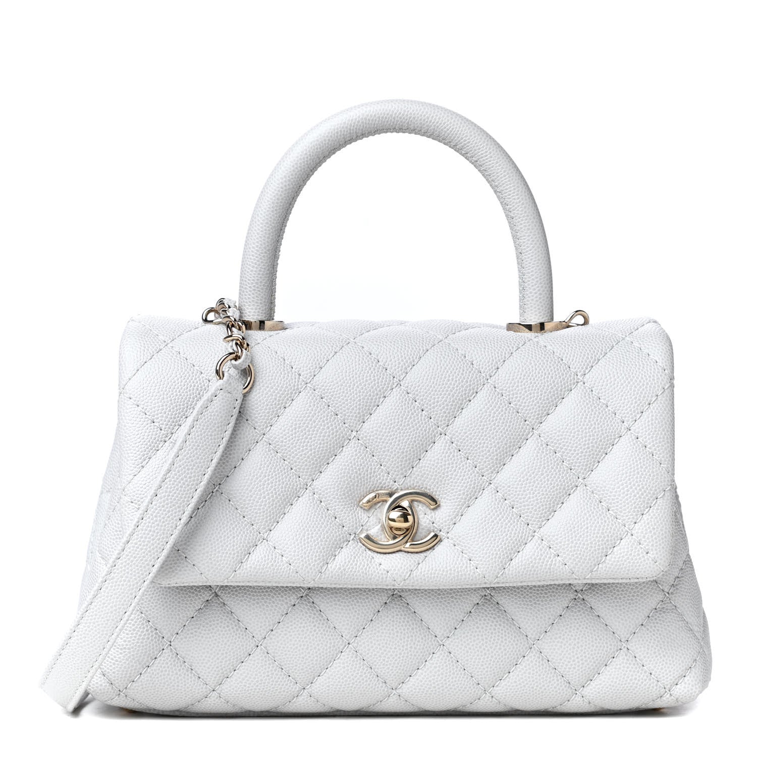 Chanel Caviar Quilted Mini Coco Handle Flap Light Grey 1 of 4