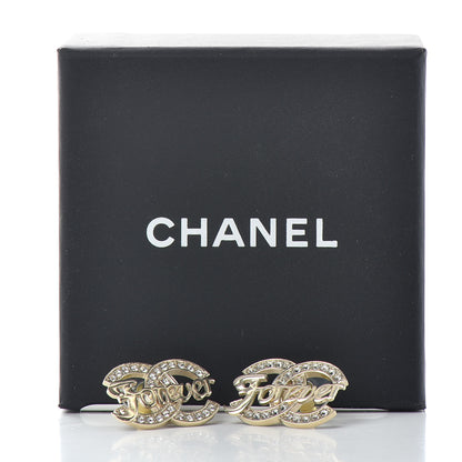 Chanel Crystal CC Forever Earrings Gold 5 of 5
