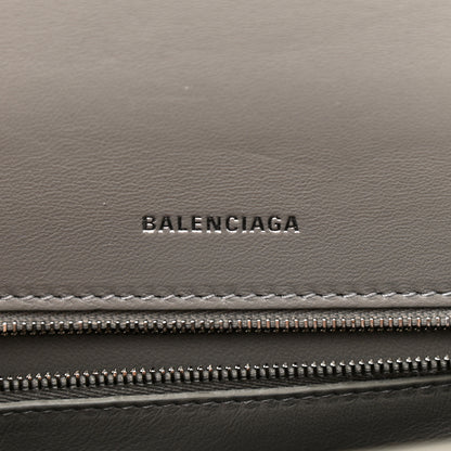 Balenciaga Shiny Calfskin Crocodile Embossed Small Hourglass Top Handle Bag Steel Grey 6 of 11