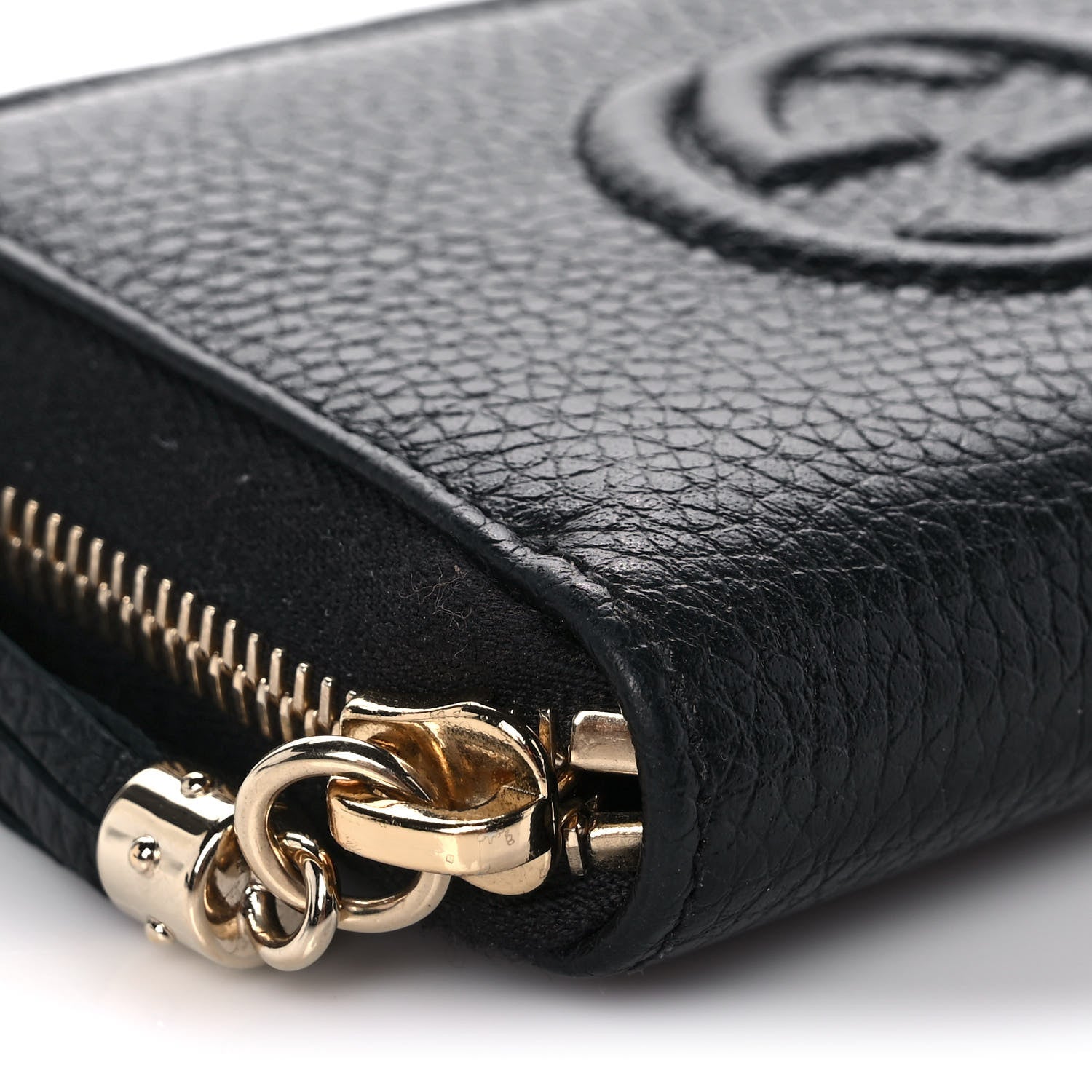 Gucci Pebbled Calfskin Small Soho Zip Around Wallet Black 7 of 10