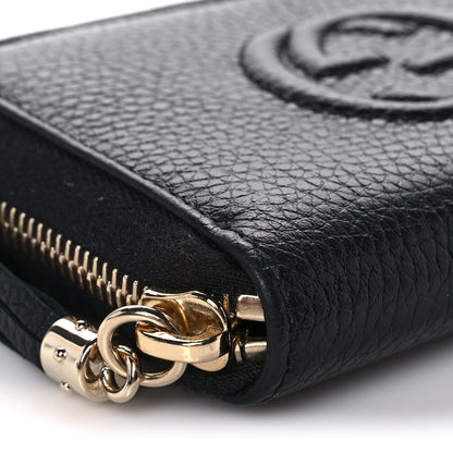 Gucci Pebbled Calfskin Small Soho Zip Around Wallet Black 7 of 10